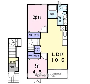 ノースエレガンス ハギオカ【2階】の間取り