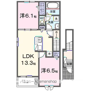 エヌ・ケー フィールド【2階】の間取り