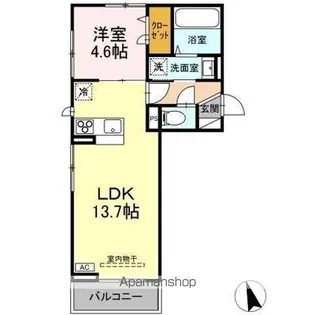 スカイハイ天神町【3階】の間取り