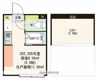 ハーモニーテラス向島Ⅱ【2階】の間取り