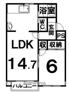 CUORE(クオーレ)新町【202号室】の間取り