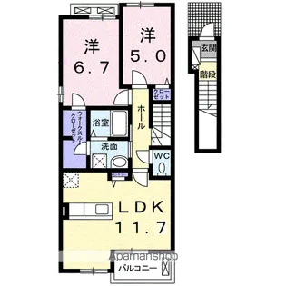 エクシード【2階】の間取り