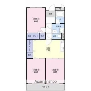 リンピア伊那【302号室】の間取り