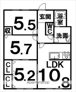 ドルシスⅡ【1階】の間取り