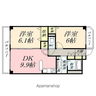 カーサフィオーレ西市駅前【705号室】の間取り