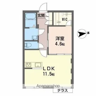 クレール鳳【1階】の間取り