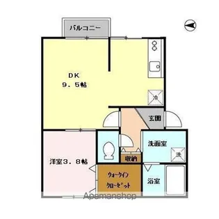 サンパティーク鎌田【1階】の間取り