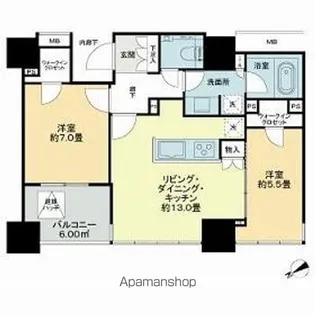 ローレルタワー ルネ浜松町【12階】の間取り
