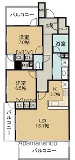 プレミスト静岡【1401号室】の間取り