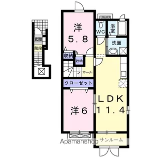 カスミン【2階】の間取り