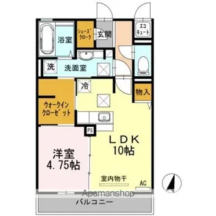 ジュネス・ハーベス【1階】の間取り