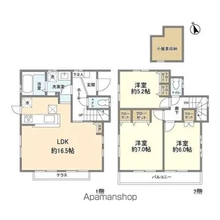 東京都小金井市前原町3丁目【一戸建】の間取り