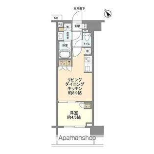 クレヴィア上野入谷【9階】の間取り