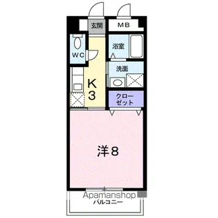 プリムローズ麻里布【1階】の間取り