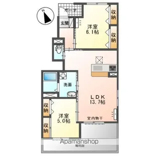 ユーパークカルナ【101号室】の間取り