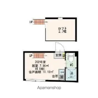 抜弁天フラット【202号室号室】の間取り