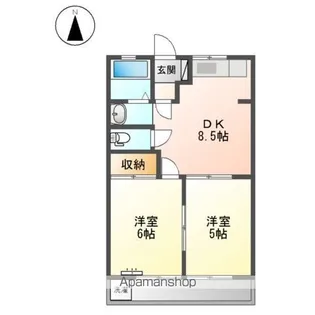 エポックハイムけんせいA・B【2階】の間取り