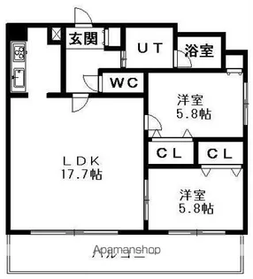 ハイムエルデZW【2階】の間取り