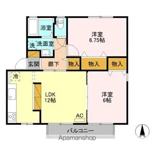 セジュール宮嶋 B【1階】の間取り