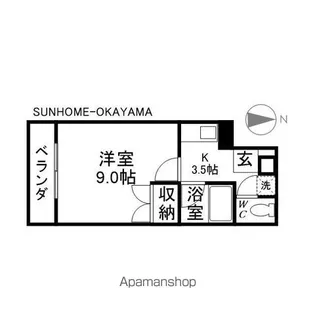 レディースキャステル【3階】の間取り