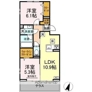 リシェスみのり台 A・B・C B棟【1階】の間取り