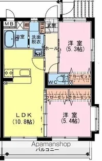 クラウン ウエスト【1階】の間取り