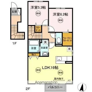 リーベクオーレ【2階】の間取り