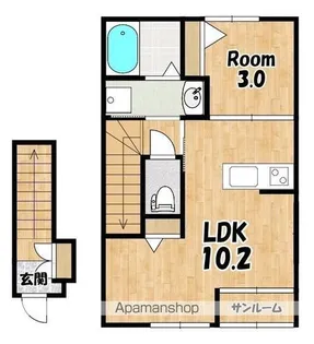 EAST COURT KANTA【205号室】の間取り