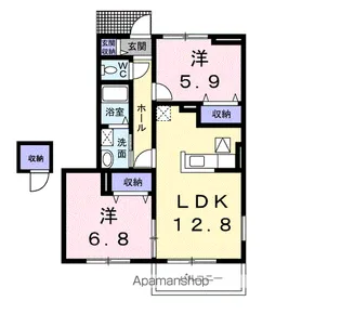 マニフィークK B【1階】の間取り