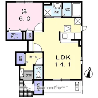 エルマーナRⅢ・B【103号室】の間取り