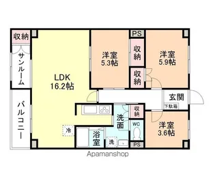 AGROST TOWER富山駅前【1003号室】の間取り