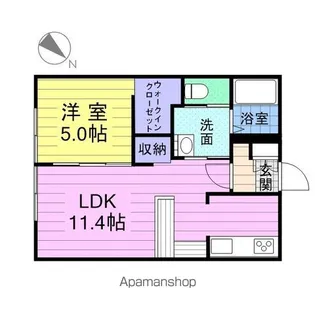 ウィンディB【1階】の間取り