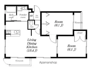コモドヴィータ【101号室】の間取り