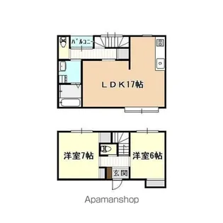 静岡県浜松市中央区蜆塚1丁目【テラスハウス】の間取り