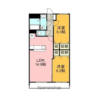 スカイピア【3階】の間取り