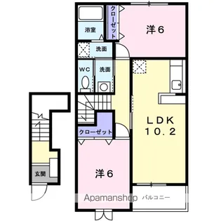 エレガントヴィラUSA C【2階】の間取り