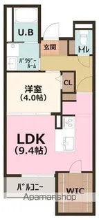 ぱ〜くたうんルナ名古屋【3階】の間取り