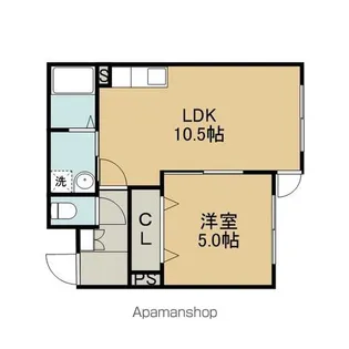 カーサ旭ヶ丘【102号室】の間取り