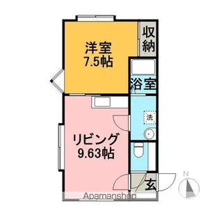 HILLS−A【105号室】の間取り