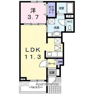 プリムローズ・F B館【1階】の間取り