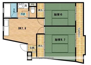 翠光ハイツ【4階】の間取り