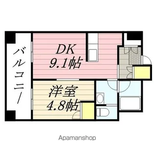 ラフィネタワー札幌南3条【2階】の間取り