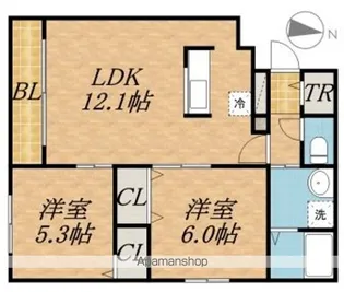 ル・ファール学園前【3階】の間取り