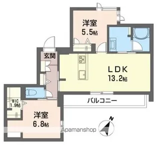 ディ クオーレ【103号室】の間取り