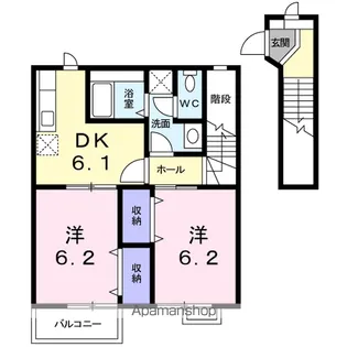 香川県善通寺市大麻町【アパート】の間取り