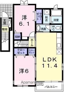 ソレイユ レヴァーB【2階】の間取り