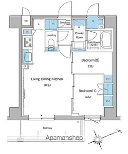 東京都中野区本町1丁目【マンション】の間取り