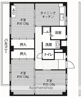 ビレッジハウス阿久和7号棟【4階】の間取り