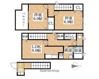 クレスト羽黒【201号室】の間取り