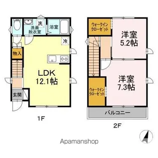 岩手県盛岡市前九年2丁目【一戸建】の間取り